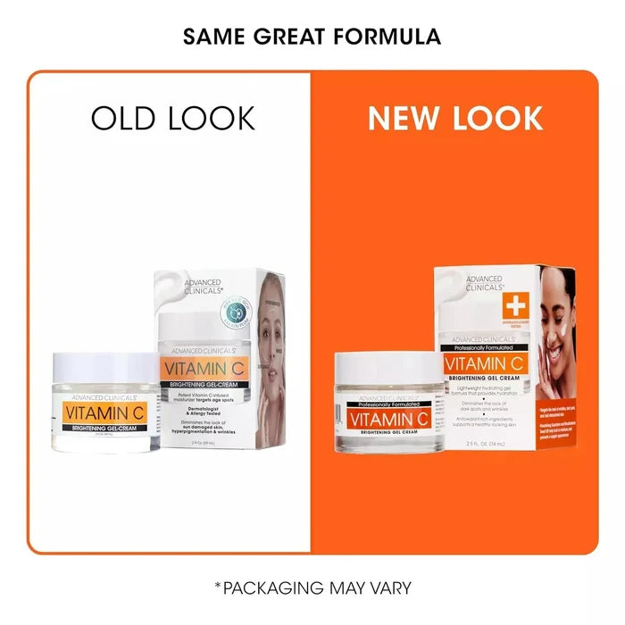 Advanced Clinicals Vitamin C Brightening Gel - Cream 74ml جل كريم تفتيح فيتامين سي من أدفانسد كلينيكالز - Princess Cosmetics Qatar