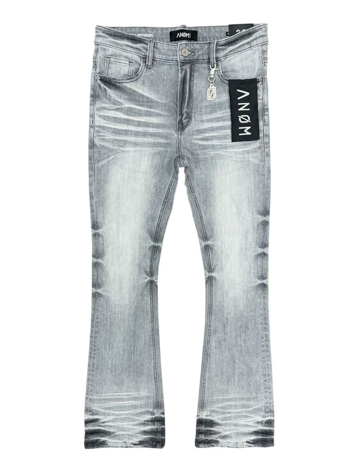 ANOM "Aura" Light Grey Wash Stacked Denim Jeans