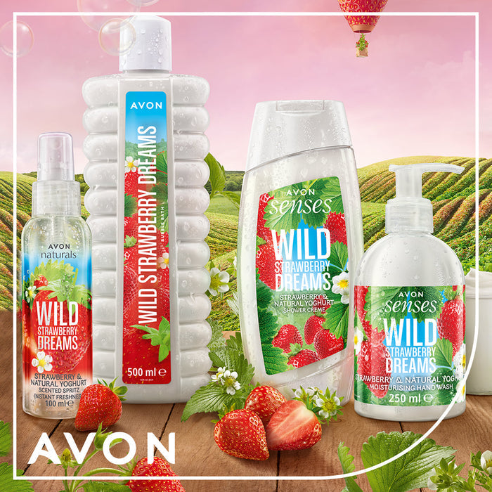 Avon Senses Wild Strawberry Dreams Strawberry & Natural Yoghurt Shower Crème - 500ml
