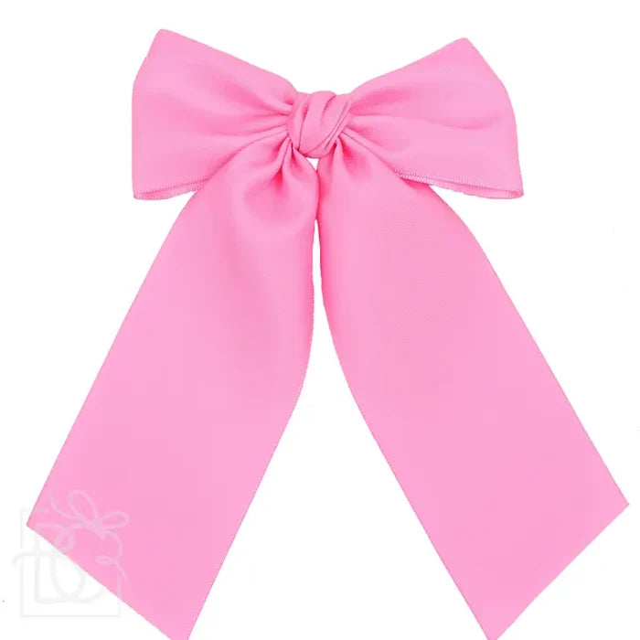 BC 4.5" Hot Pink Satin Euro knot Bow w/ Tails