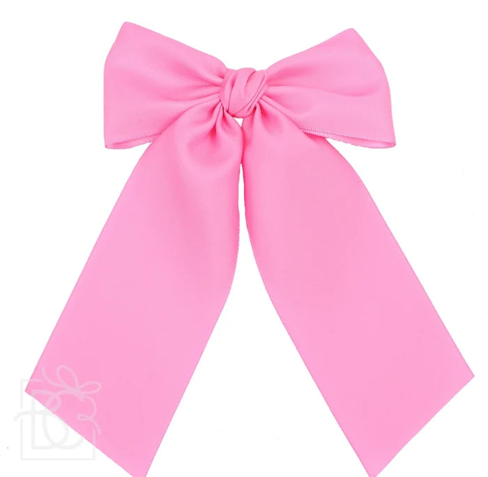 BC 5.5" Hot Pink Satin Euro Knot Bow w/ Tails