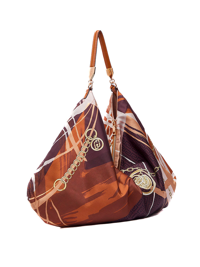 LIU JO borsa a spalla foulard marrone AA6194T2745 FOULARD-P9225