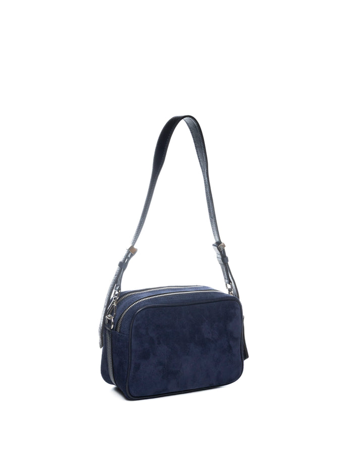 DI LORENZO borsa a spalla viviana blu VIVIANA CAMOSCIO-BLU