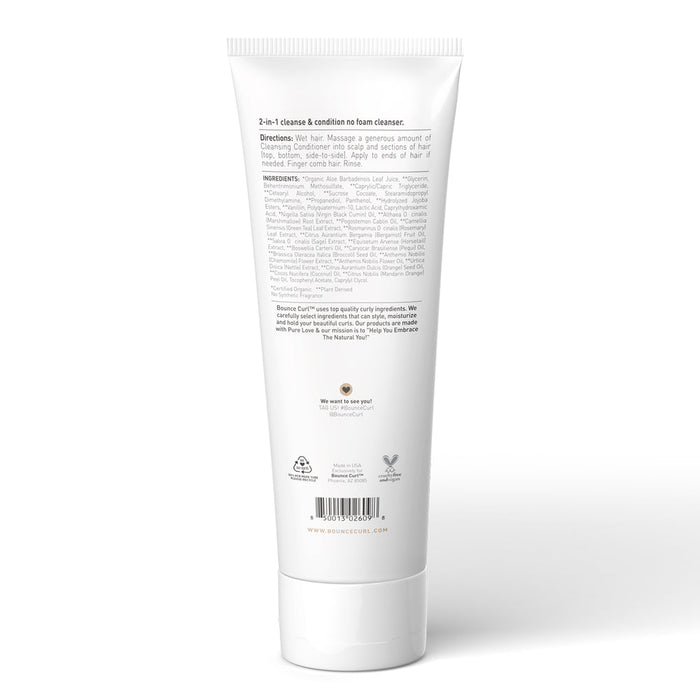 Bounce Curl Hydra-Drench Cleansing Conditioner moisturizing and detangling curly hair with natural ingredients