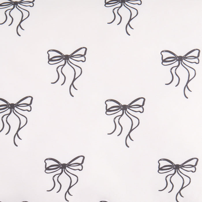 Bow Print Frill Edge Bolster Pillow - Monochrome 🇬🇧