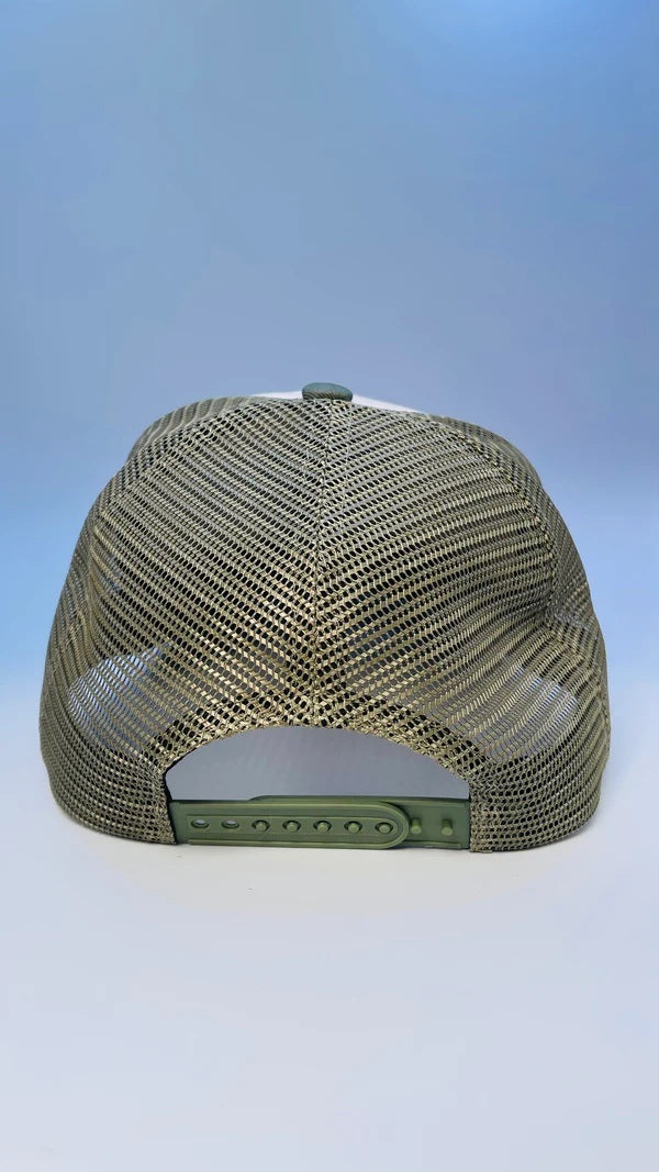 Buck Your Ideas Bucking Trucker Cap - Sage/ Cream