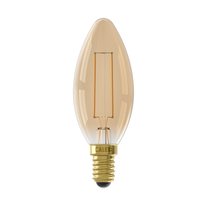 Calex Warm Filament LED Lamp - E14 - B35 - Gold - 3.5W - Dimmable