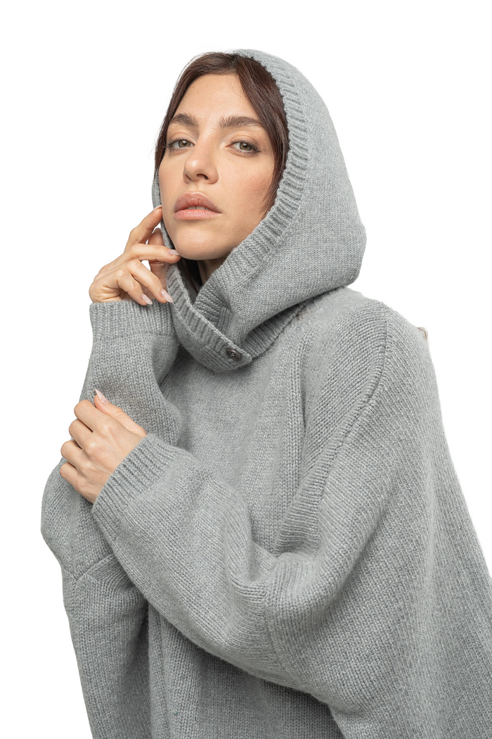 Calimar cashmere-uld balaclava grå