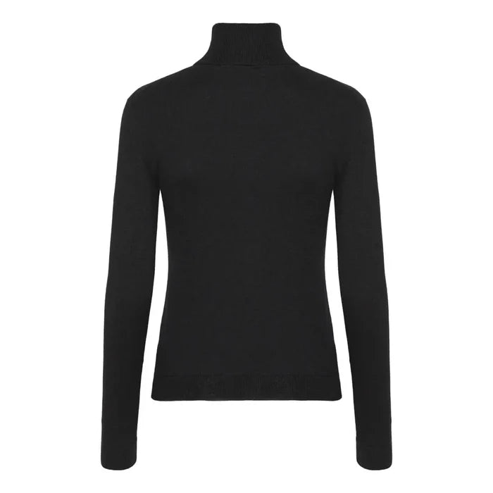 Cashmere-silke rullekrave pullover sort til mænd