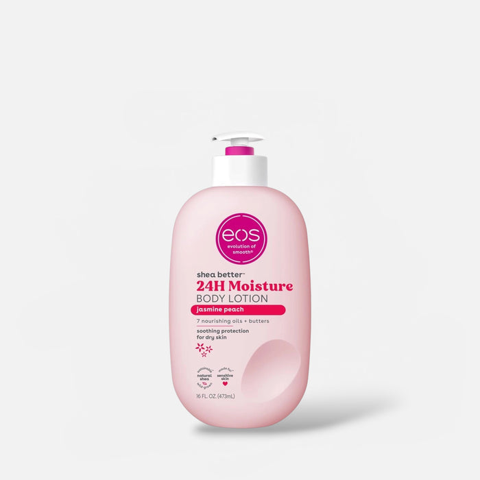 eos Shea Better 24H Moisture Body Lotion - Jasmine Peach 473ml لوشن الجسم إيوس شيا بيتر المرطب لمدة 24 ساعة - برائحة الياسمين والخوخ