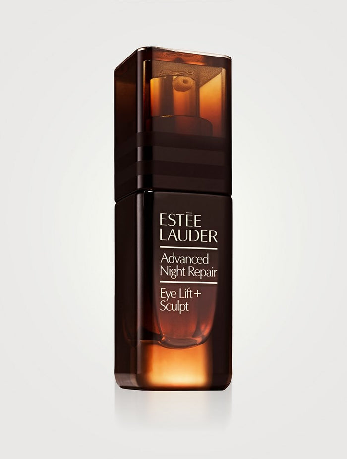 Estee Lauder Advanced Night Repair Eye Lift + Sculpt Eye Cream jar showing the 15ml container with sleek packaging and product label.