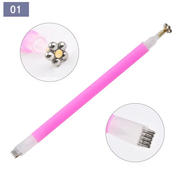 Flower Magnet Cat Eye Nail Design