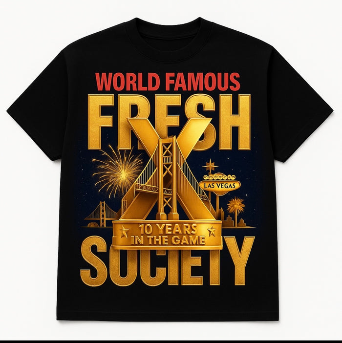 Fresh Society "10 Year Anniversary" Black/Gold Tee