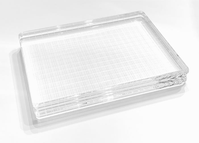 Gina K. Designs - Acrylic Block - Comfort Blocks - Extra Large Rectangle - 5.25″ X 4″. Comfort Blocks by Gina K. Designs are softly curved, lighter weight acrylic blocks. They are comfortable to hold in your hands with no sharp edges. Available at Embellish Away located in Bowmanville Ontario Canada.