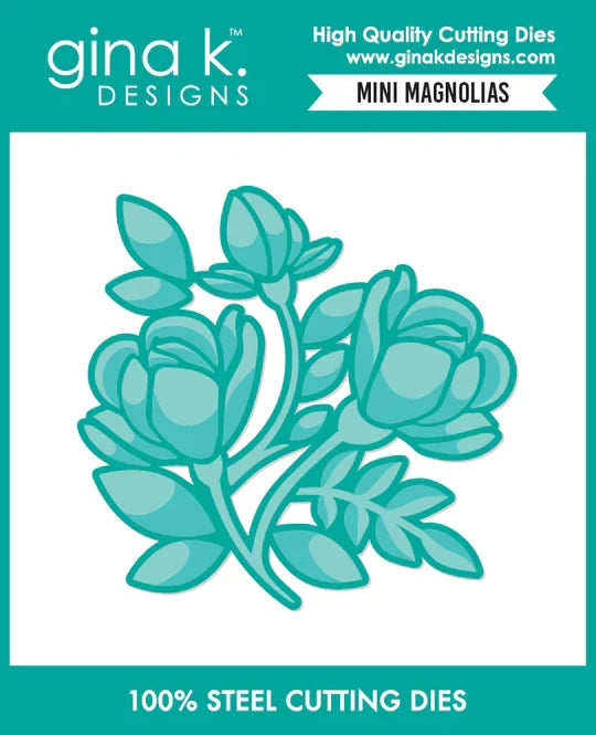 Gina K. Designs - BUNDLE Stencil & Die Set - Mini Magnolia. Available at Embellish Away in Bowmanville Ontario Canada.