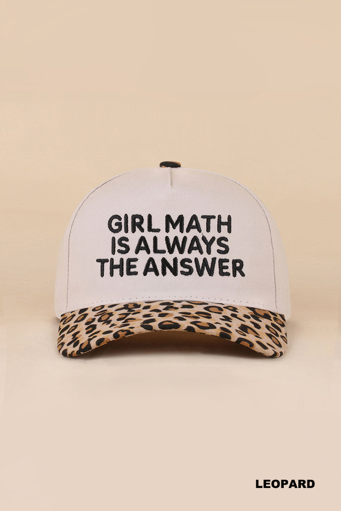 Girl Math Hat - Leopard