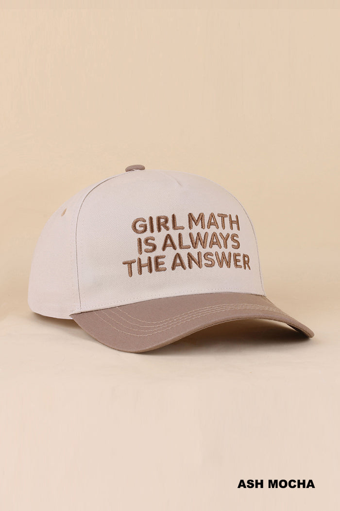 Girl math hat - mocha