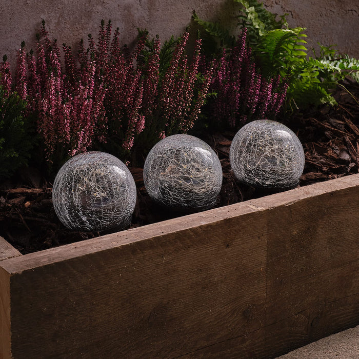 Globe Crackle Glass Solar Stake Light