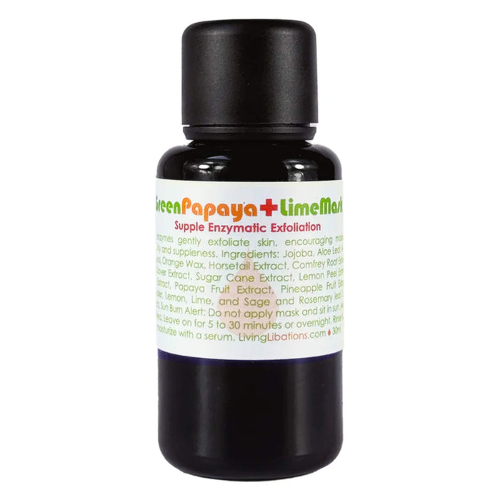 Bottle of Living Libations Green Papaya + Lime Mask 30mL