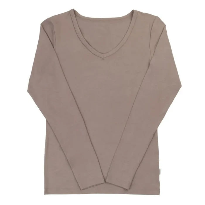 Joha bambus bluse med v-hals beige