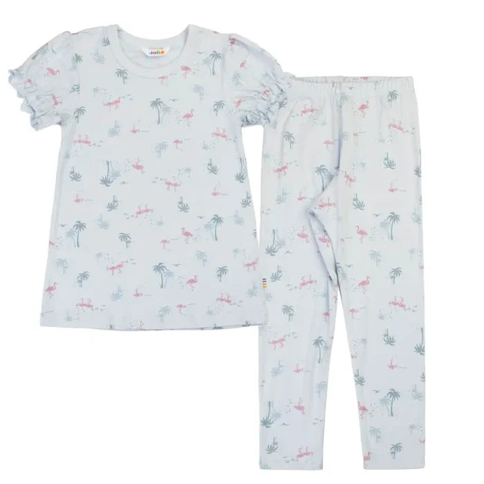 Joha sommer-pyjamas med flamingo-print i økologisk bambus
