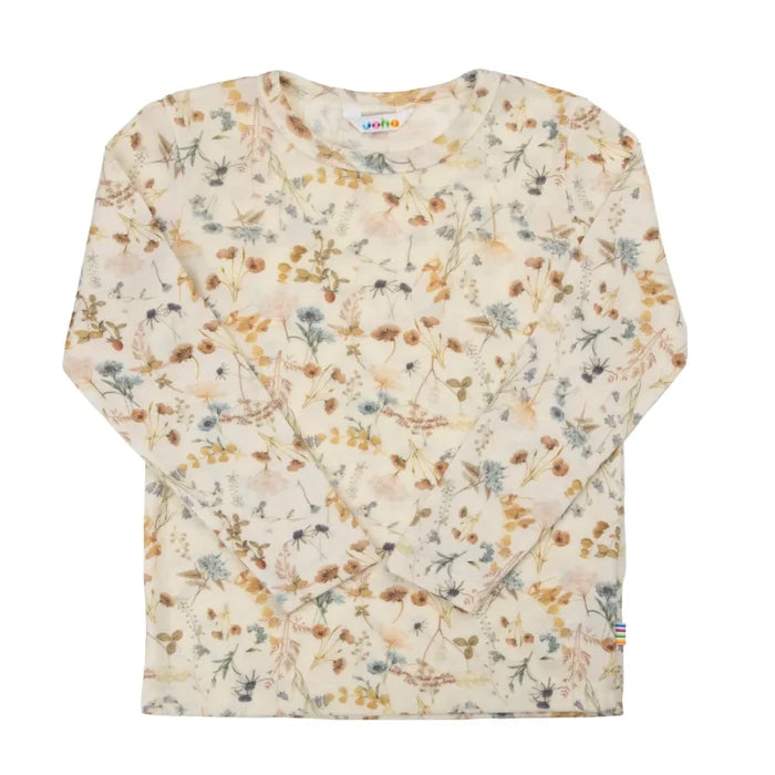 Joha uld langærmet t-shirt med blomsterprint
