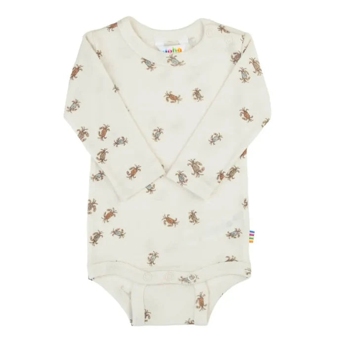 Joha uld-silke langærmet body med krabbe-print