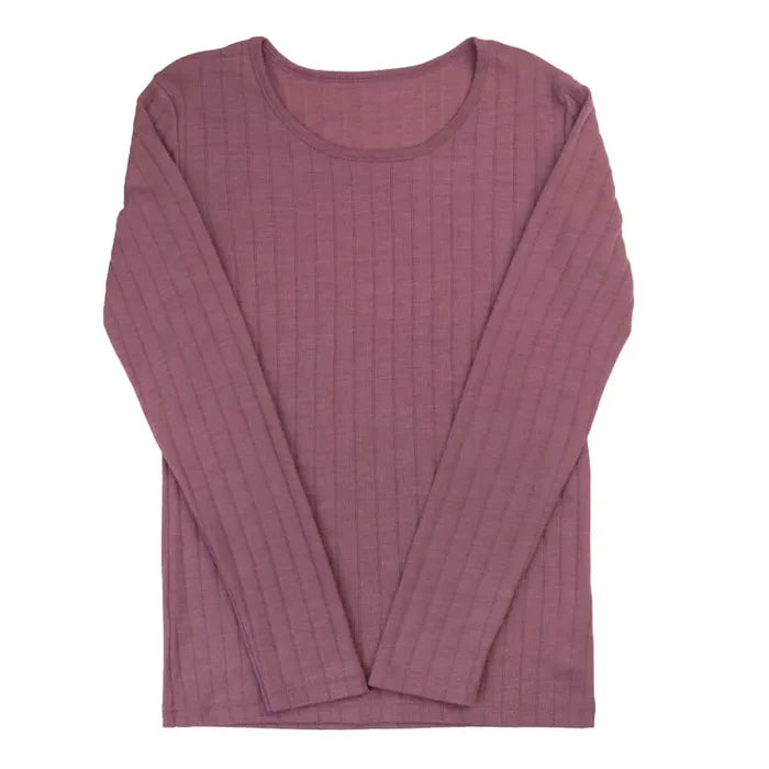 Joha uld-silke langærmet t-shirt rosa
