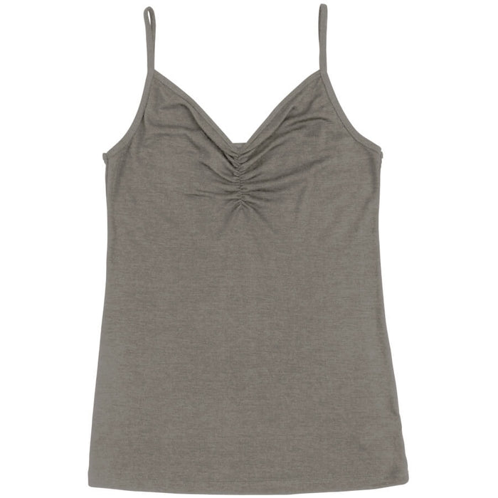 Joha uld-silke top med tynde stropper beige