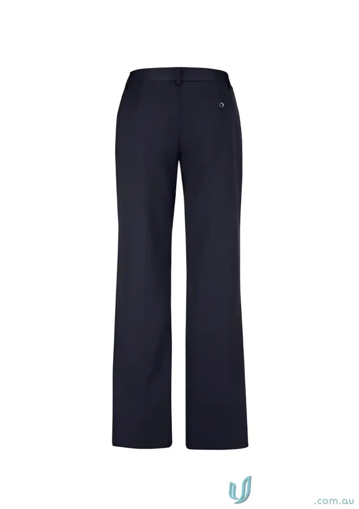 Navy blue straight leg workwear trousers for ladies uniforms and relaxed fit style