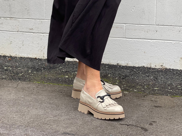 European loafers made in Italy. Tassel with horse bit detailing. Quality women's shoes. Italian footwear made in leather.
