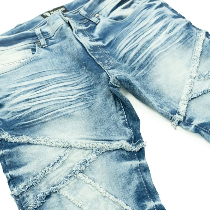 Makobi Veneta Light Wash Stacked Denim Jeans (M1908)