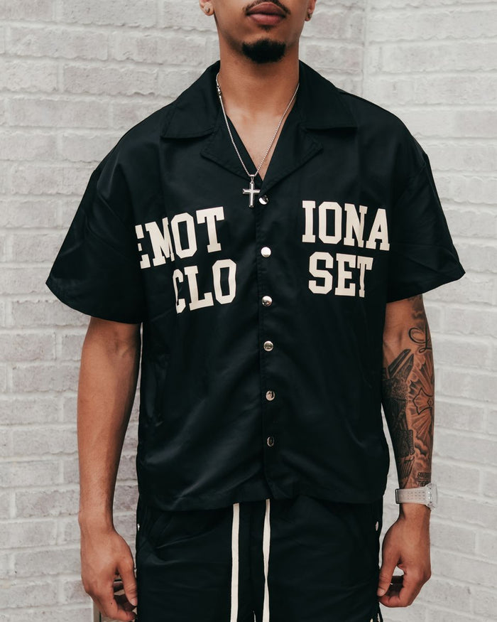 Mixed Emotion "Backyard" Black Nylon Shirt