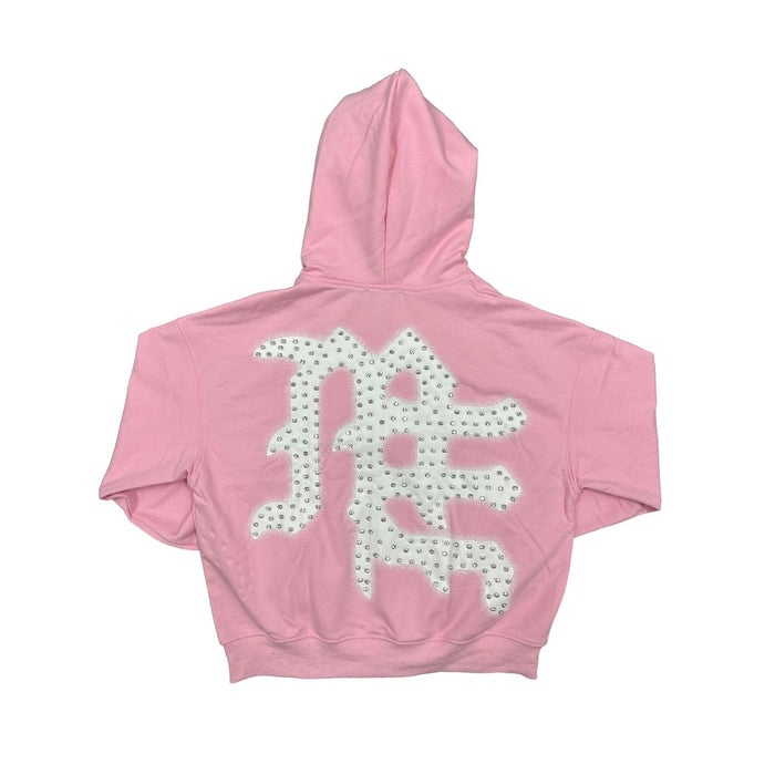 Mixed Emotion "Emotions Never End" Pink Rhinestone Zip Up Hoodie