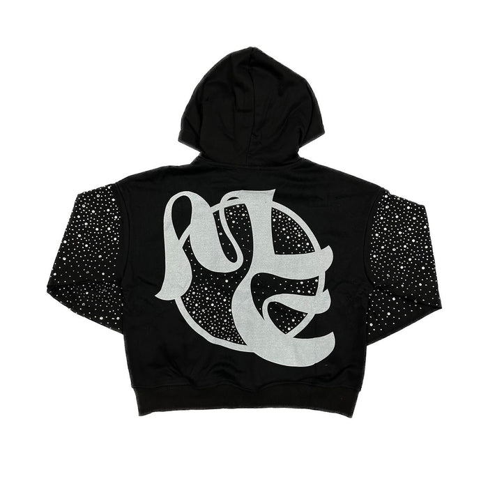 Mixed Emotion "Fallen Angels" Black Rhinestone Hoodie