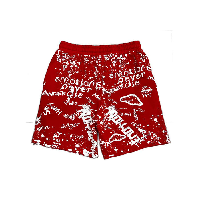 Mixed Emotion "Graffiti" Red Shorts