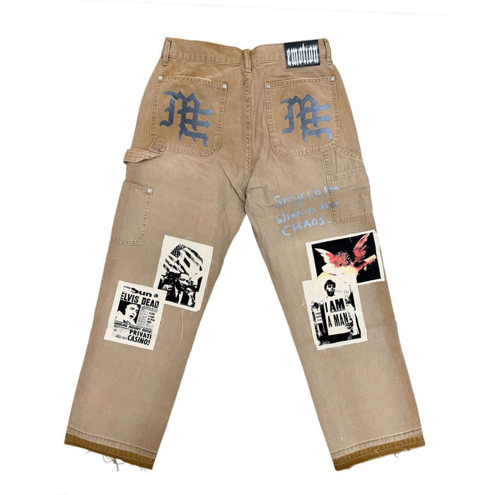 Mixed Emotion "Newspaper" Carpenter Brown Pants