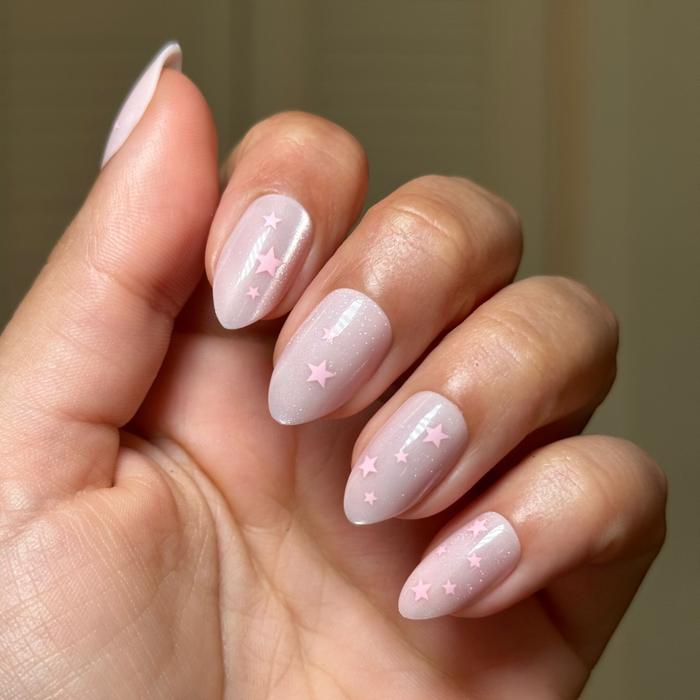 Pink Starburst - Press-On | Medium | Almond