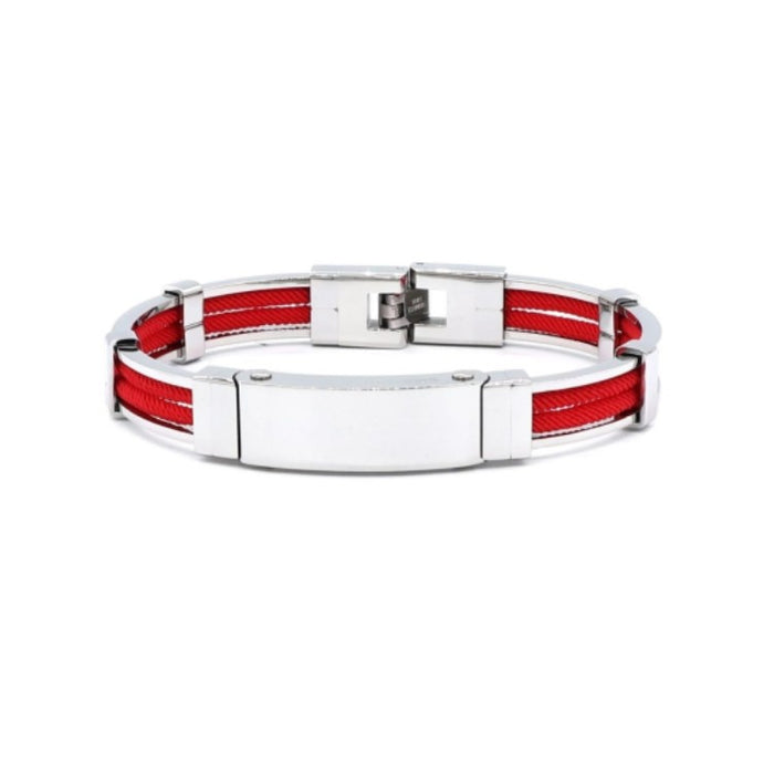 Polished Stainless Steel Bracelet and double Rope