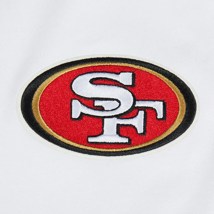 Pro Standard San Francisco 49ers Wingspan Drop Shoulder Tee in white featuring soft cotton jersey fabric