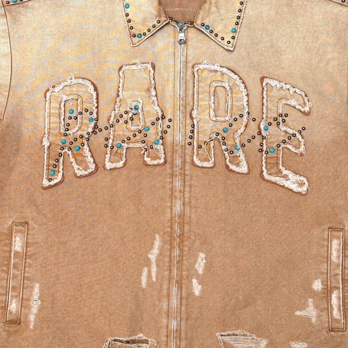 Rare Peace "Value" Zip Down Rhinestone Wheat Shirt (RJ6064)
