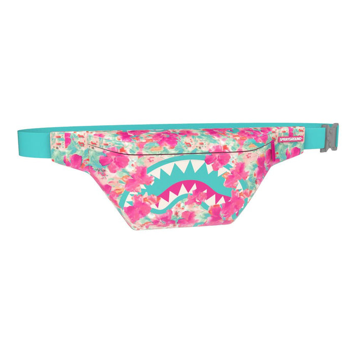 Vibrant floral-patterned Sprayground Miami Fresh Floral Savvy Crossbody bag in 16 x 65 x 2 size, made from durable 100% PVC, perfect for casual or chic outfits, featuring a stylish Miami-inspired design and a versatile crossbody style for easy hands-free carrying