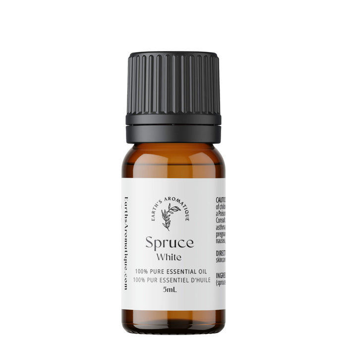 Bottle of Earth's Aromatique Spruce, White Essential Oil 5 mL
