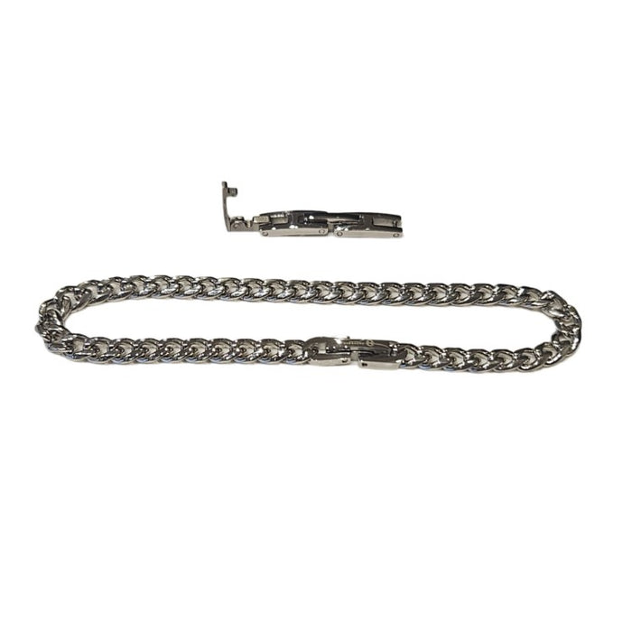 Stainless Steel & Gold-Plated Curb Link Bracelet (5mm)