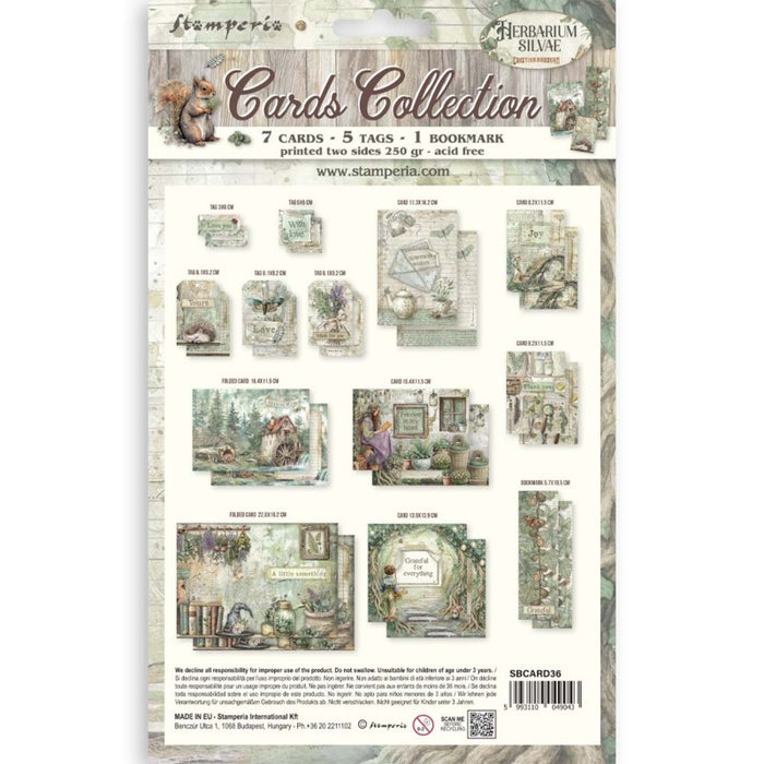 Stamperia - Cards Collection - Herbarium Silvae. Available at Embellish Away located in Bowmanville Ontario Canada.