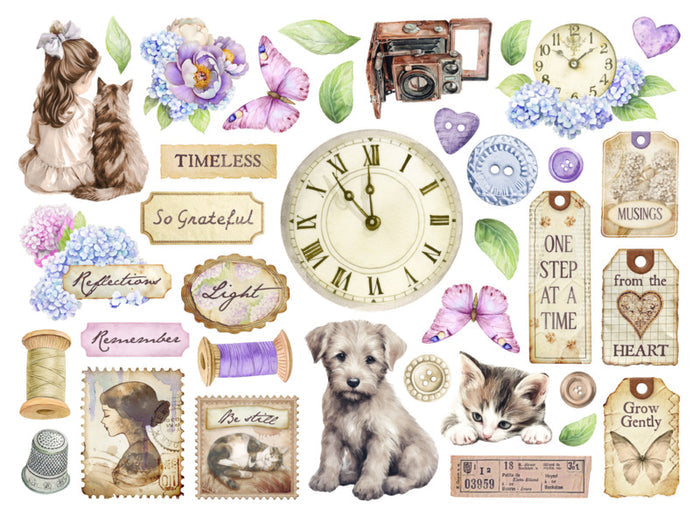 Stamperia - Die Cuts - Quiet Days. Available at Embellish Away located in Bowmanville Ontario Canada.