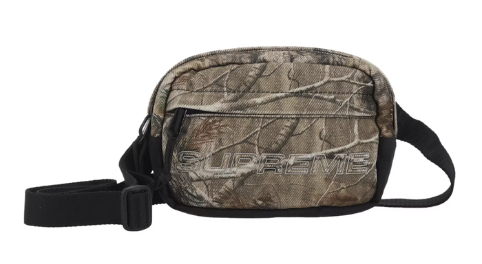 Supreme Denim Mini Shoulder Bag featuring Realtree AP Camo pattern for FW25 collection