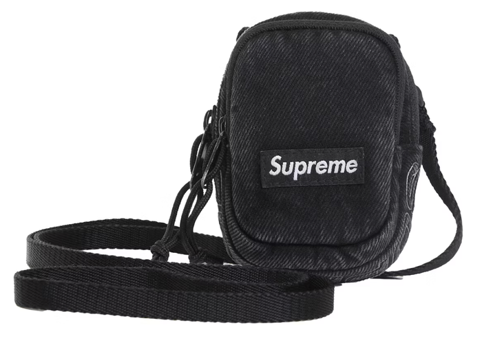 Black Supreme Denim Mini Utility Bag from FW25 with brand new deadstock condition