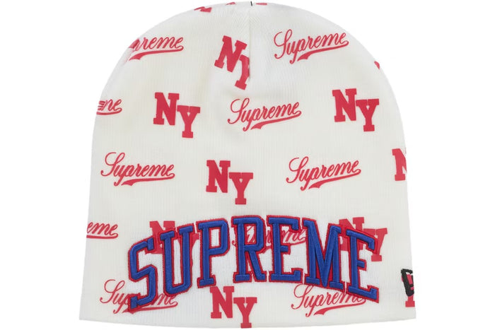 Supreme New Era Box Monogram Beanie - White (SS26)