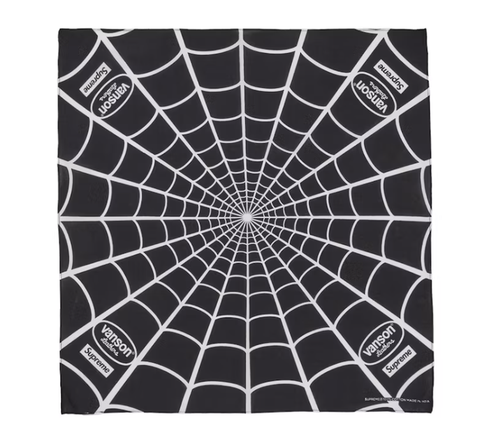Supreme Vanson Leathers Spider-Man Bandana - Black (SS26)